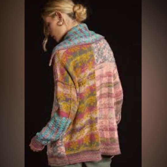 Anthropologie x Daily Practice The Redwood Jacket Patchwork Open Cardigan - Picture 3 of 12